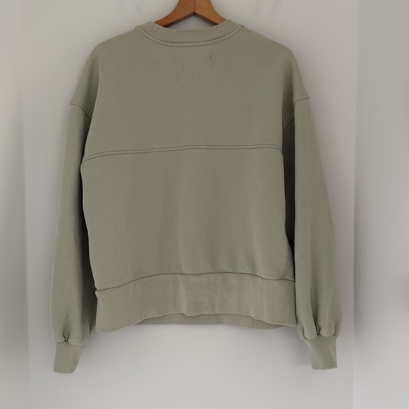 Everlane The Track Oversized Crew Sweatshirt Light Green - Picture 5 of 8